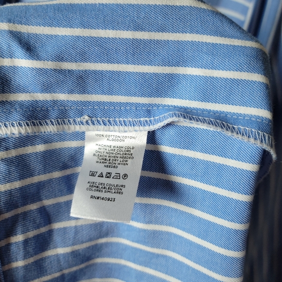 LOFT Blue Pinstripe Cotton Dress | LOFT Dress | Spring Dress | Size Small - Picture 5 of 9